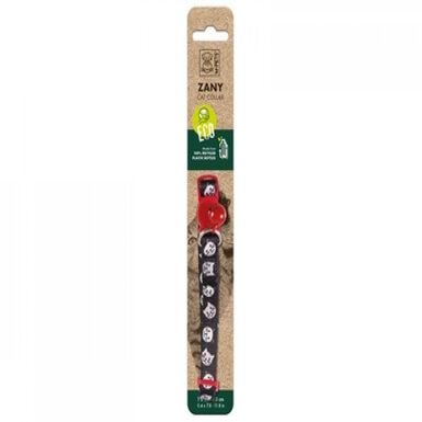 Collar eco gato zany negro y rojo