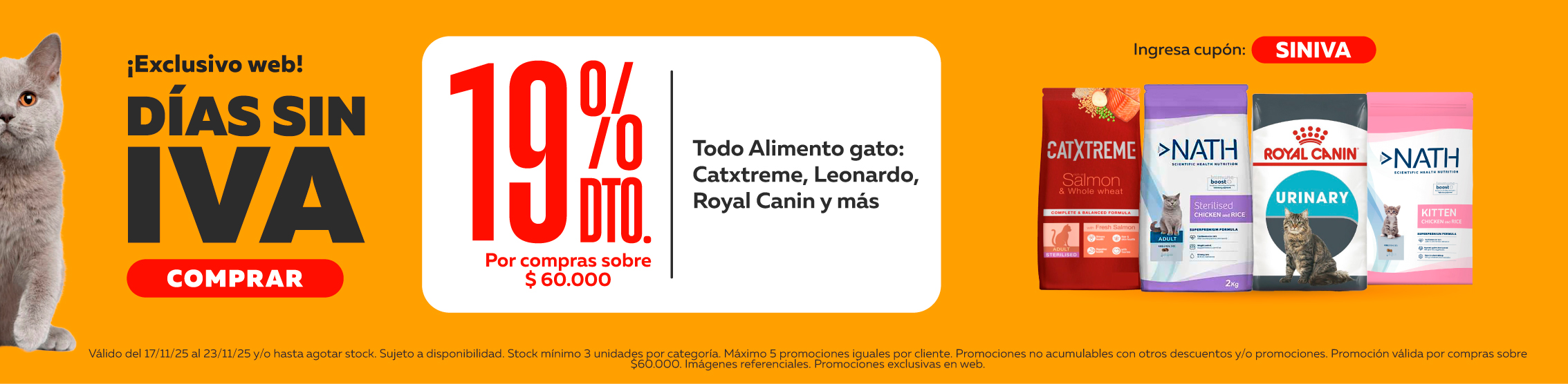 dias sin iva alimento gato