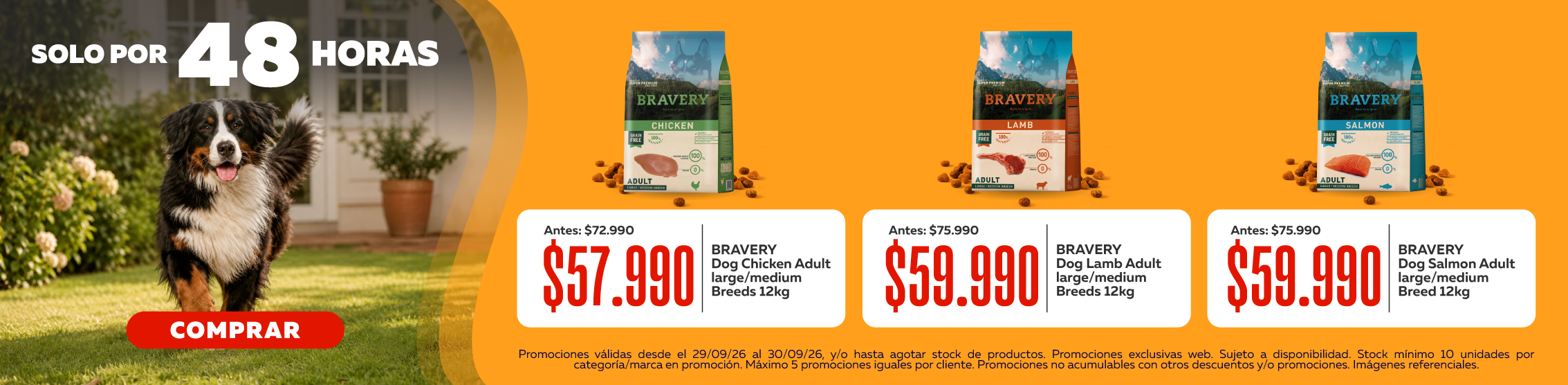 Descuento en alimento seco Bravery