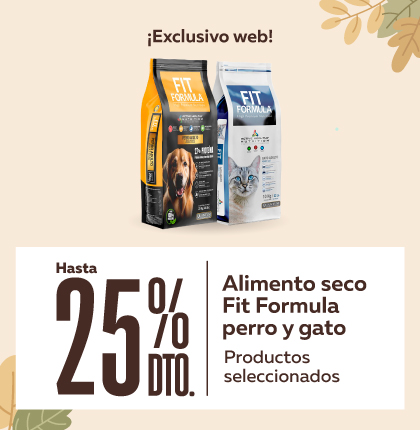 Hasta 25% alimento seco Fit Formula