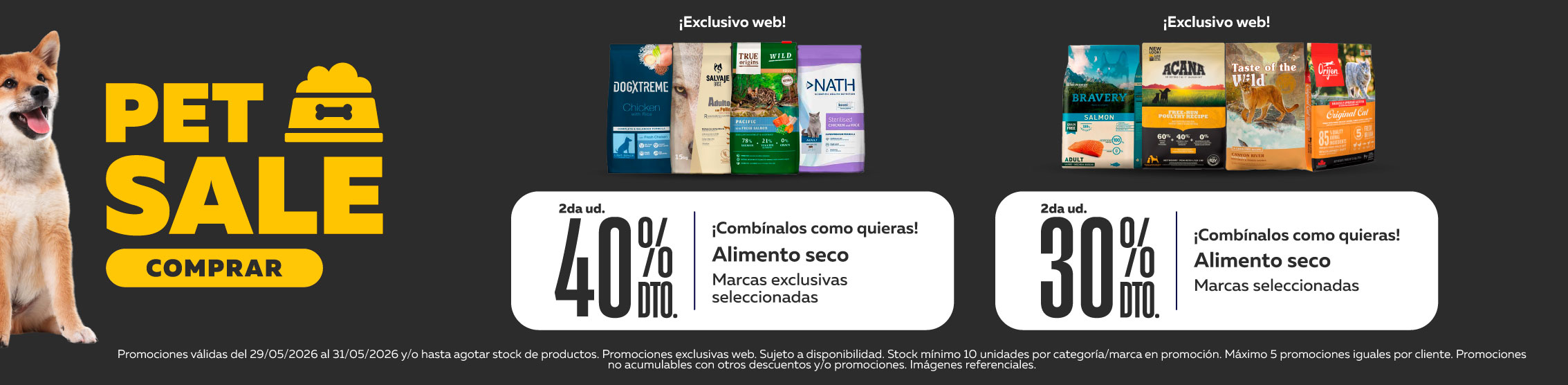 Pet sale alimento seco