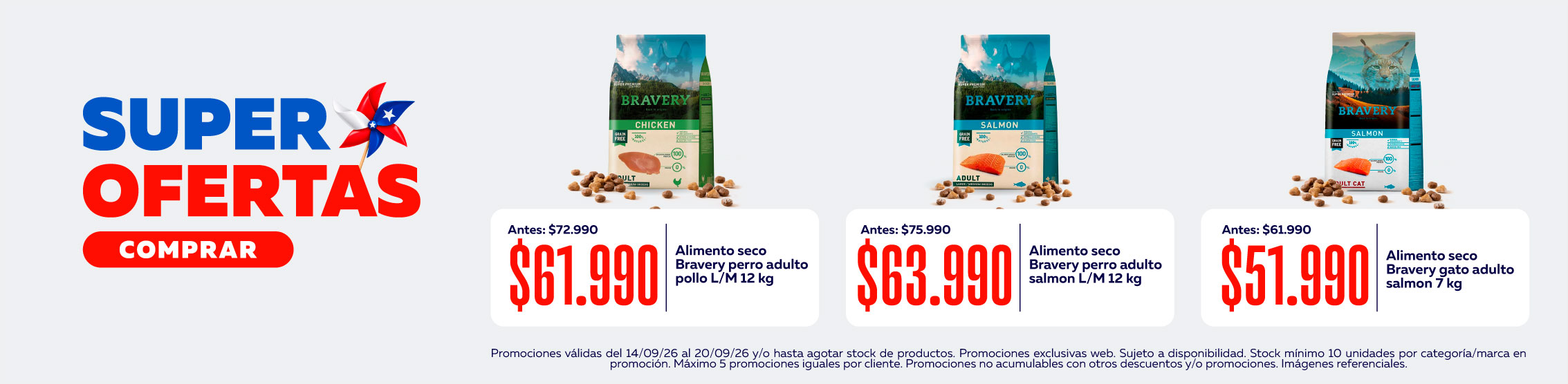 15% de descuento en alimento bravery