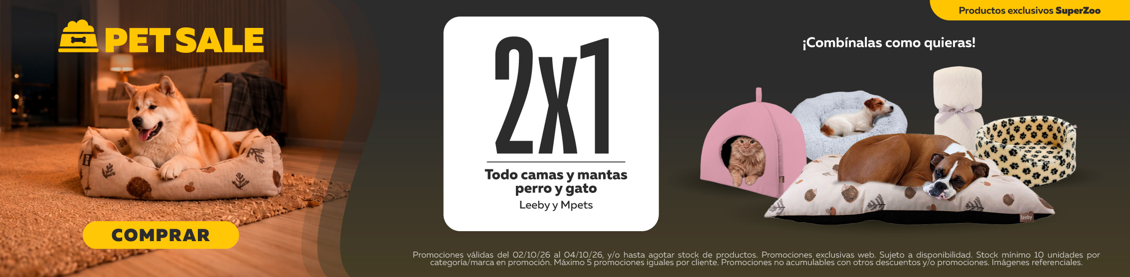 Pet sale camas
