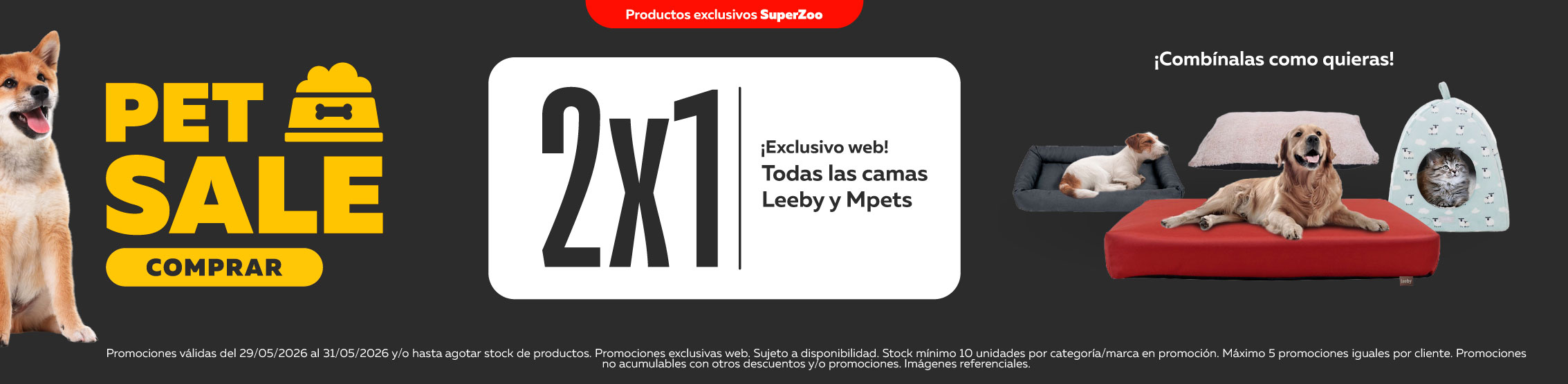 Pet sale camas