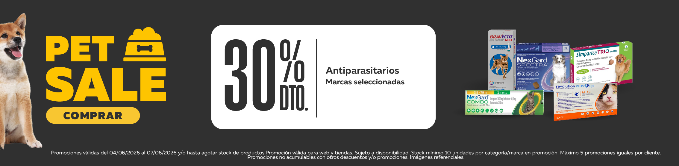 Pet sale antiparasitarios