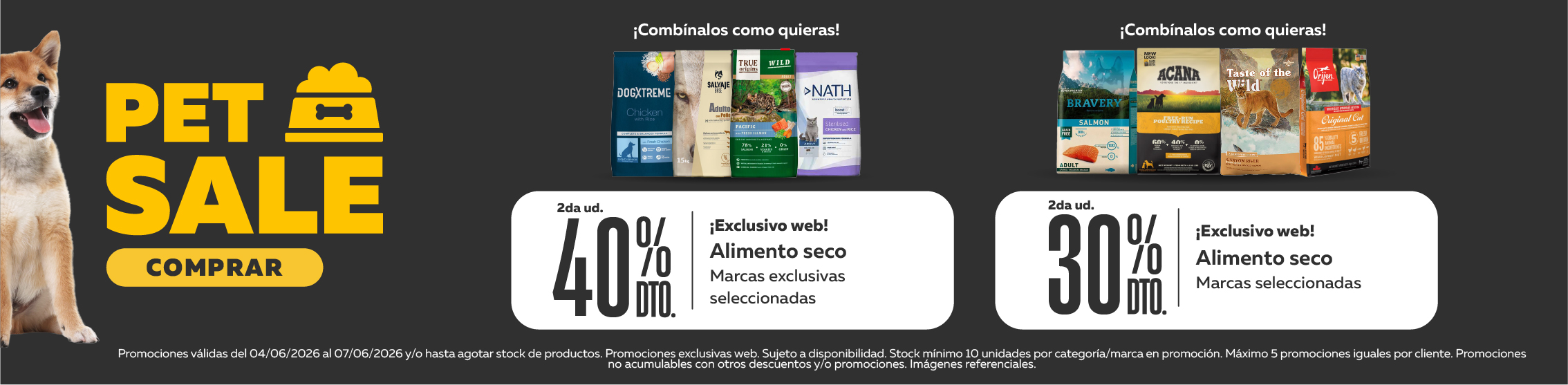 Pet sale alimento seco