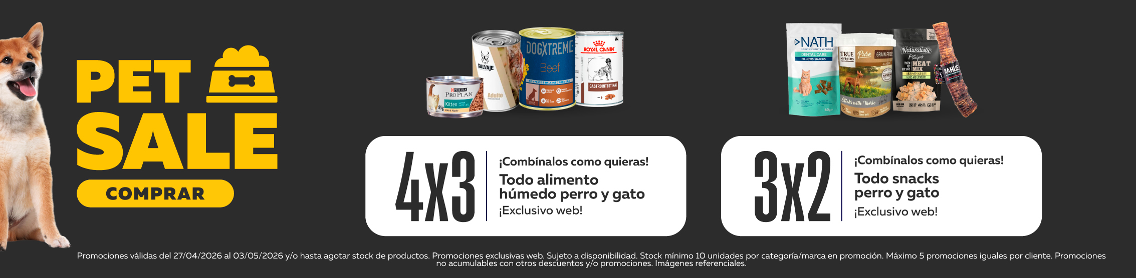 Pet sale alimento h&uacute;medo