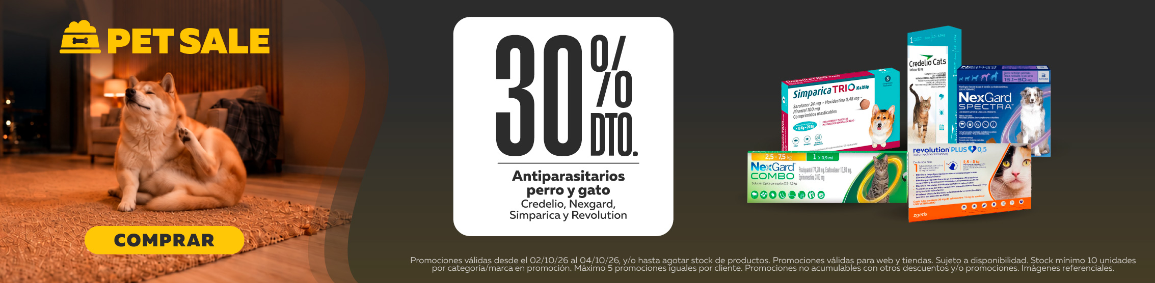 Pet sale antiparasitarios