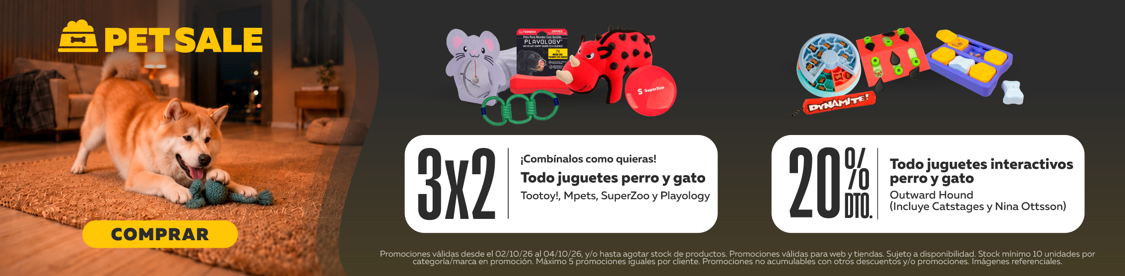 Pet sale juguetes