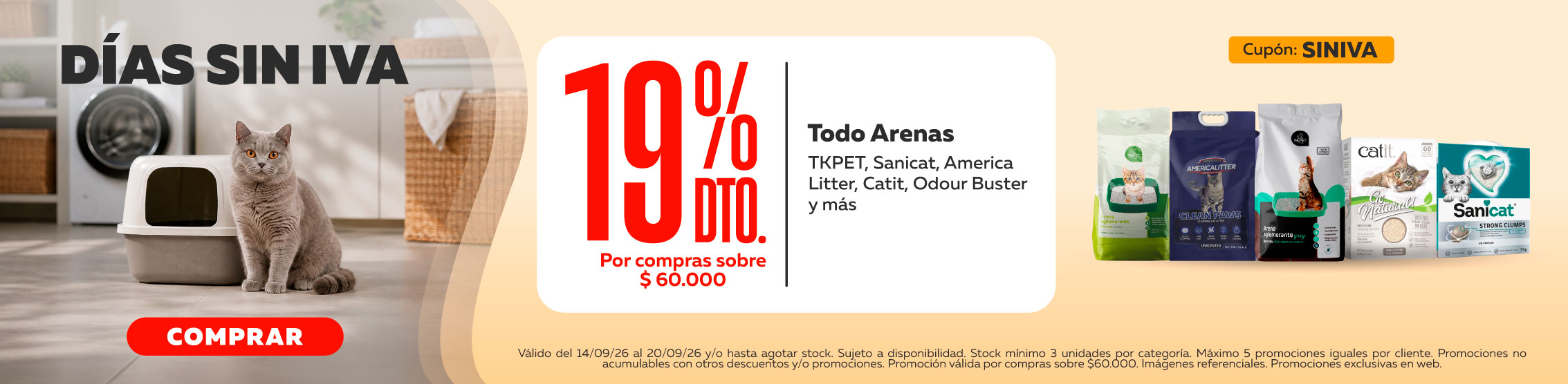 19% de descuento en arenas