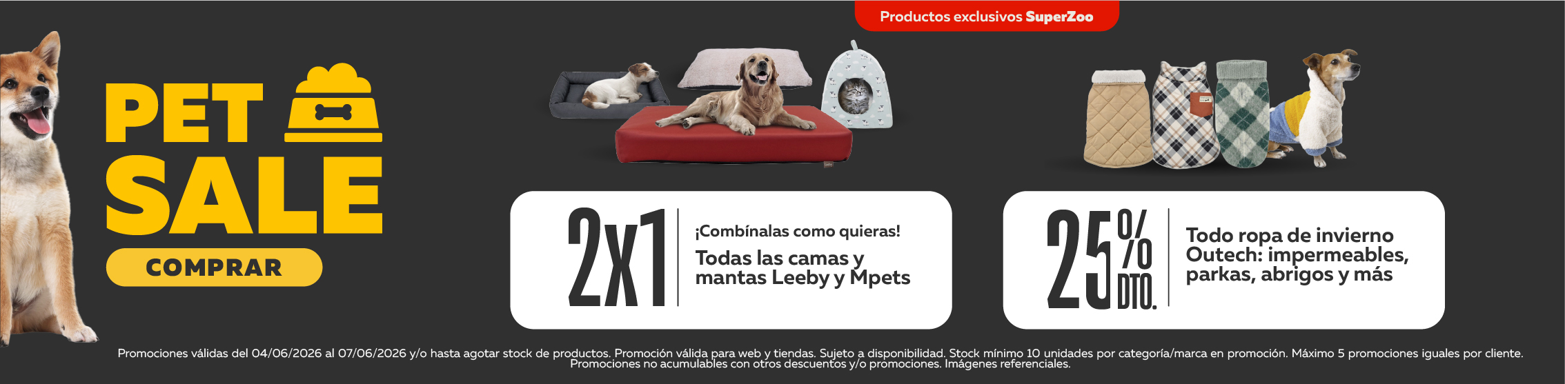 Pet sale camas