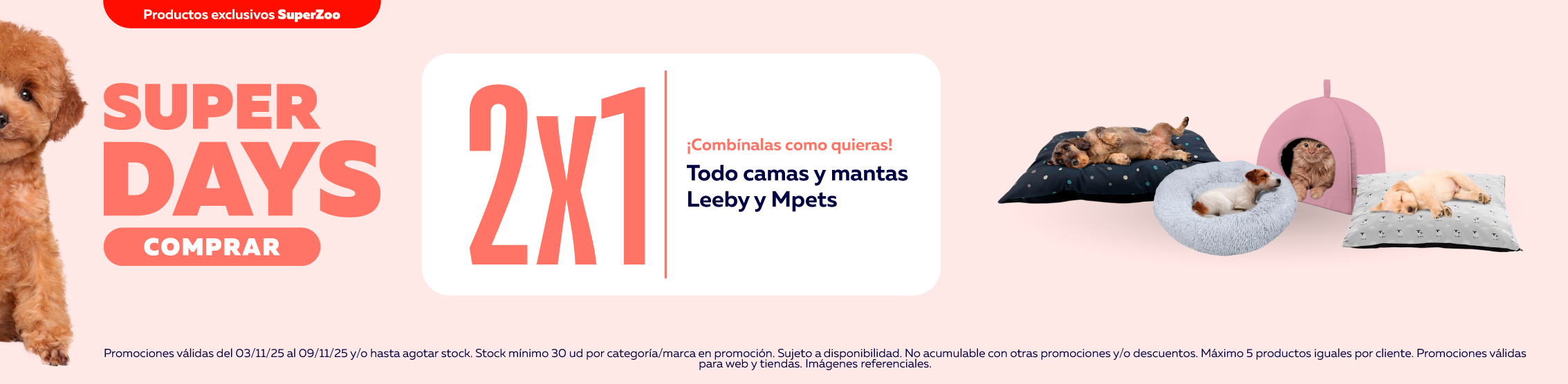 superdays camas y mantas leeby y m-pets