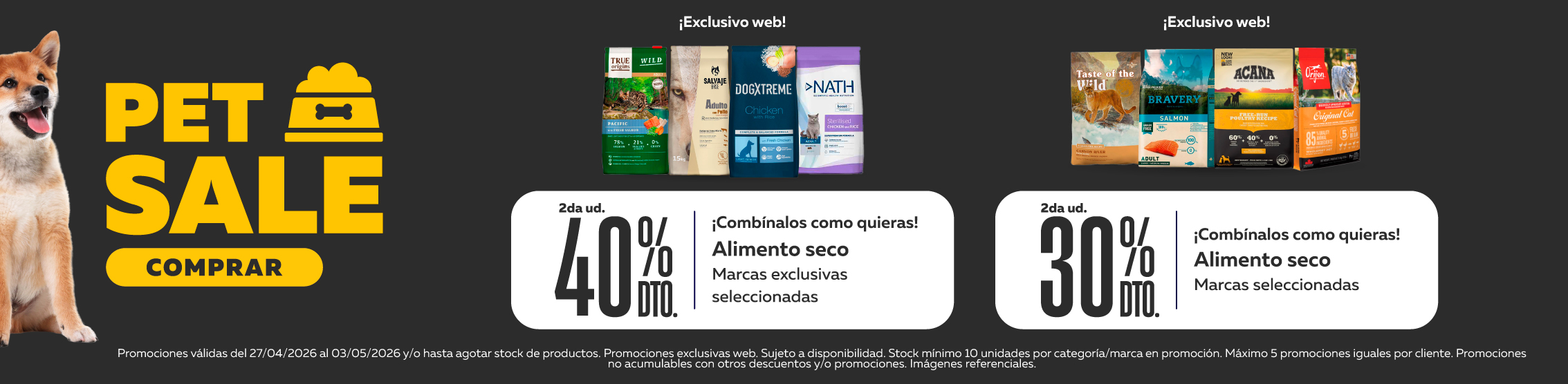 Pet sale alimento seco