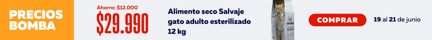 Oferta: Alimento seco Salvaje Gato adulto esterilizado 12kg, antes $41.990, ahora $29.990
