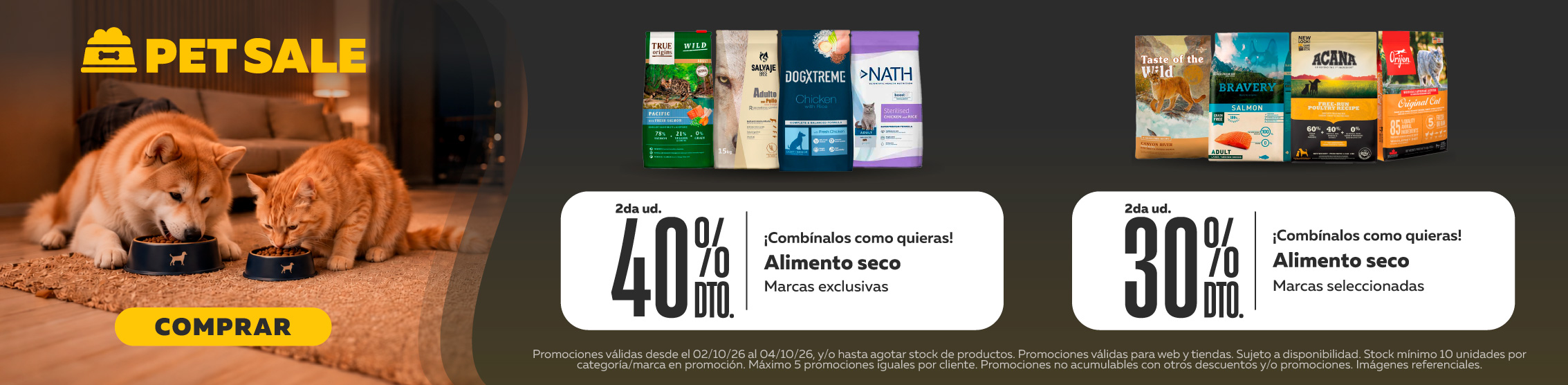 Pet sale alimento seco