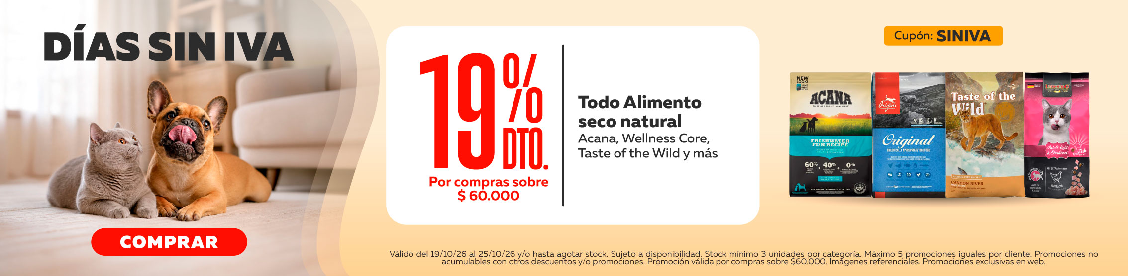 19% de descuento en alimento natural
