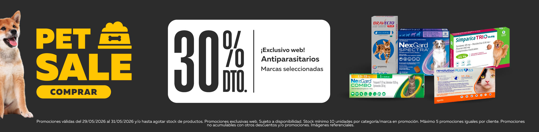 Pet sale antiparasitarios