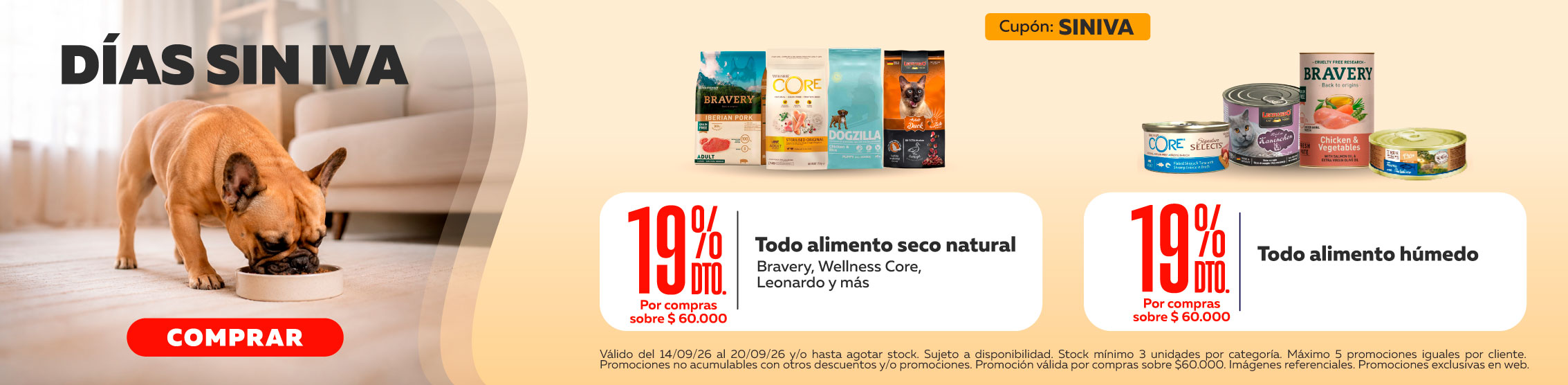 19% de descuento en alimento natural