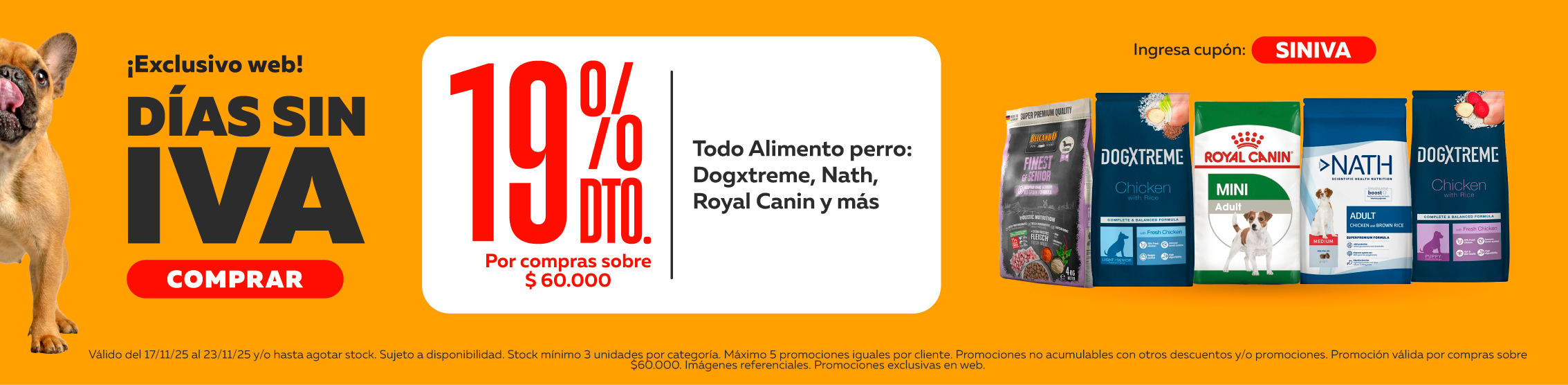 dias sin iva alimento perro