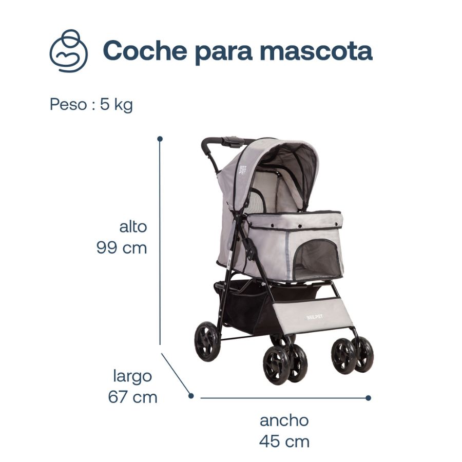 Bebesit coche para mascotas plegable pro negro, , large image number null