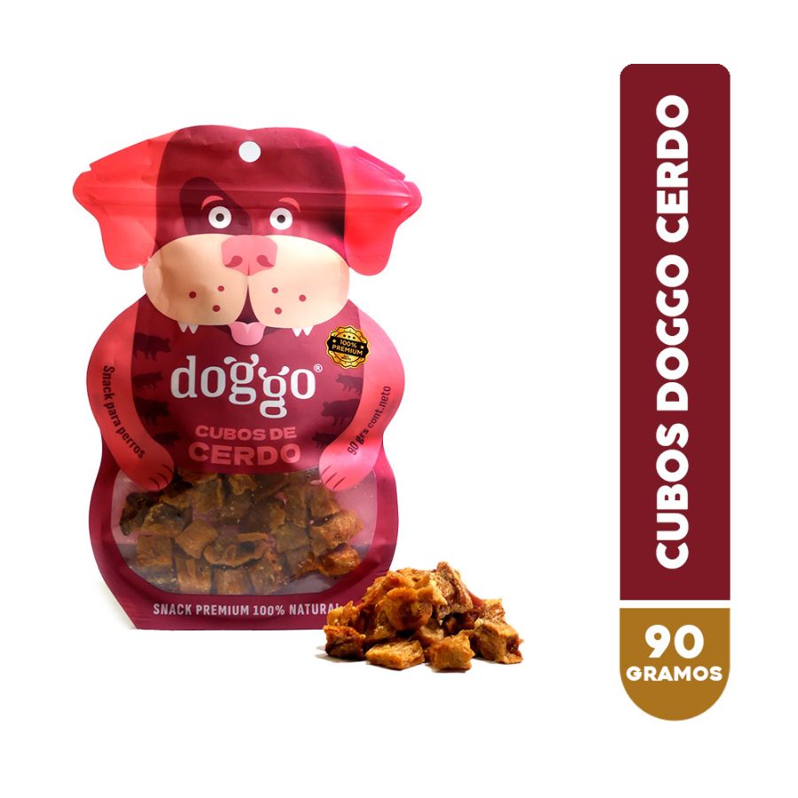 Doggo Snack premium para perros de cubos de cerdo 90GR