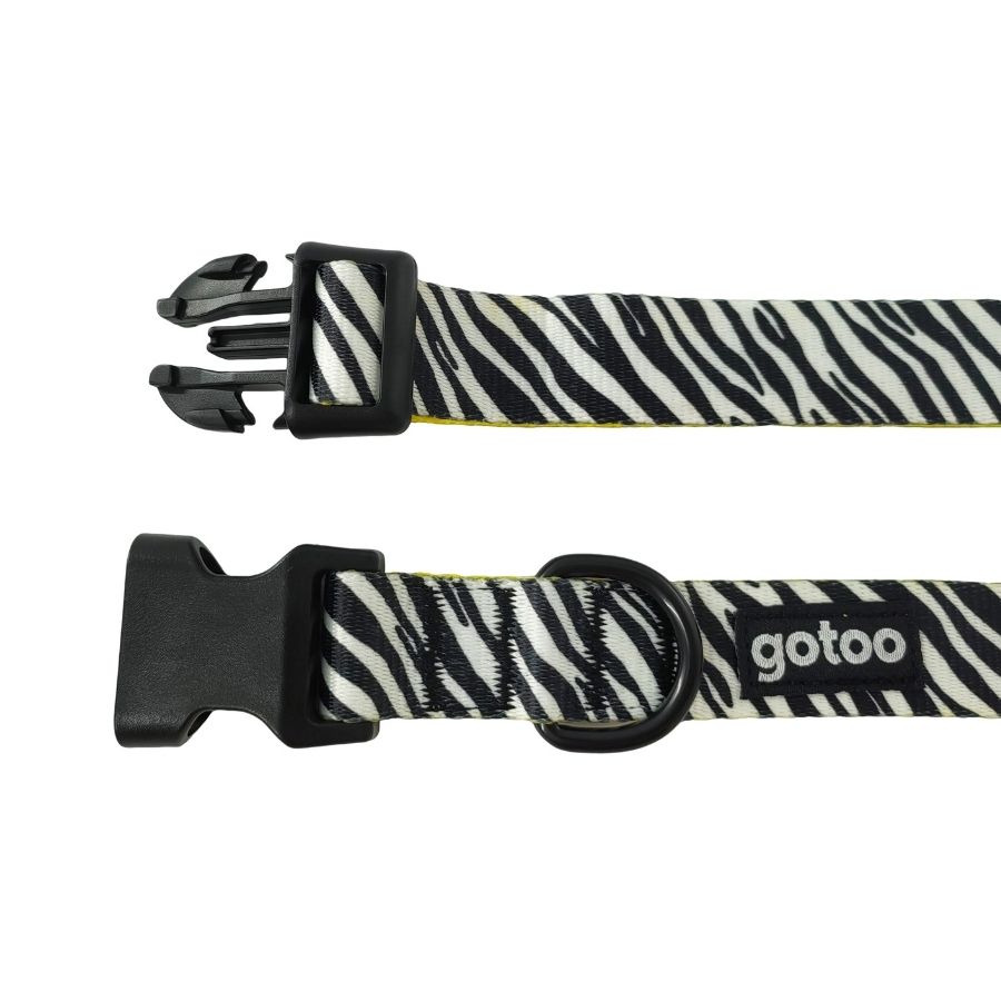 Collar con estampado de cebra ajustable para perros, , large image number null