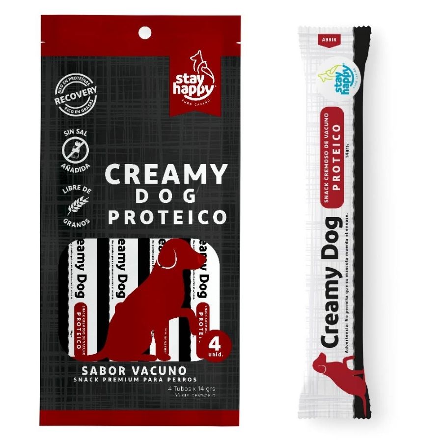 Creamy dog proteico sabor vacuno 56 GR