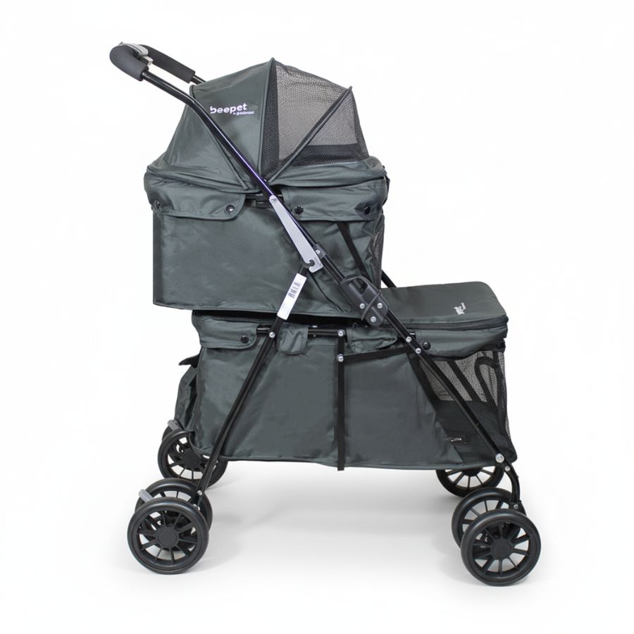 Bebesit coche para mascotas duopet doble gris, , large image number null