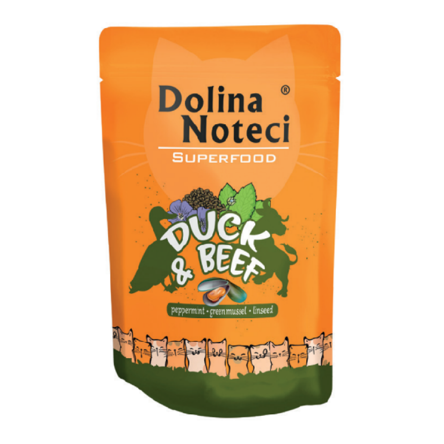 Dolina Superfood pouch sabor pato y vacuno alimento húmedo para gatos 85 GR, , large image number null