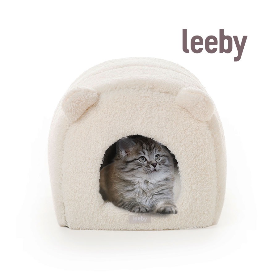 Leeby Iglú Desenfundable de Borreguito Blanco para gatitos, , large image number null