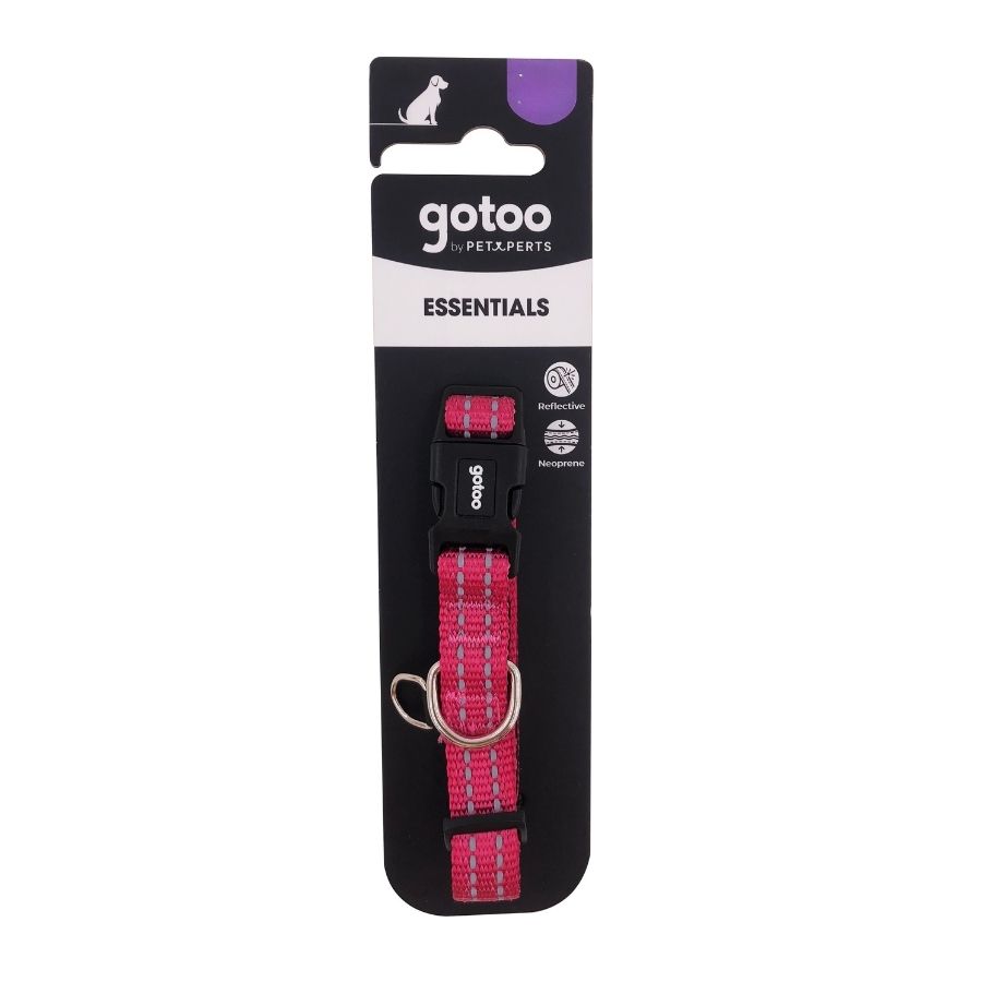 Collar rosa reflectante con acolchado ajustable para perros, , large image number null