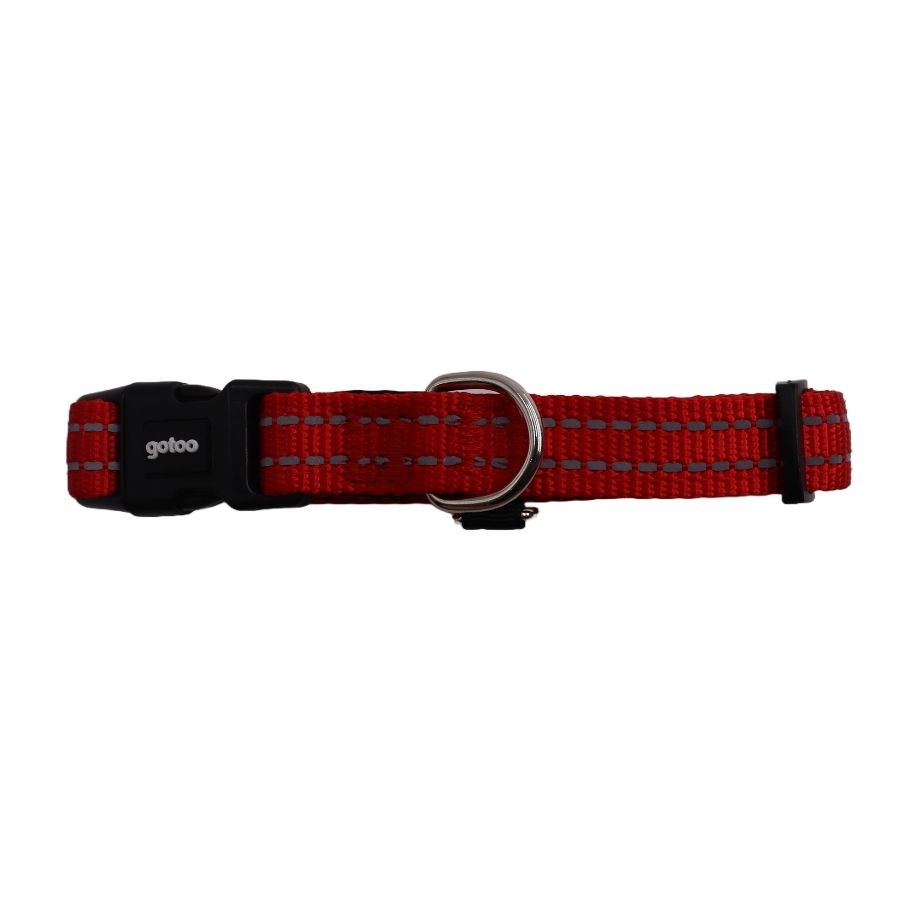 Collar rojo reflectante con acolchado ajustable para perros, , large image number null