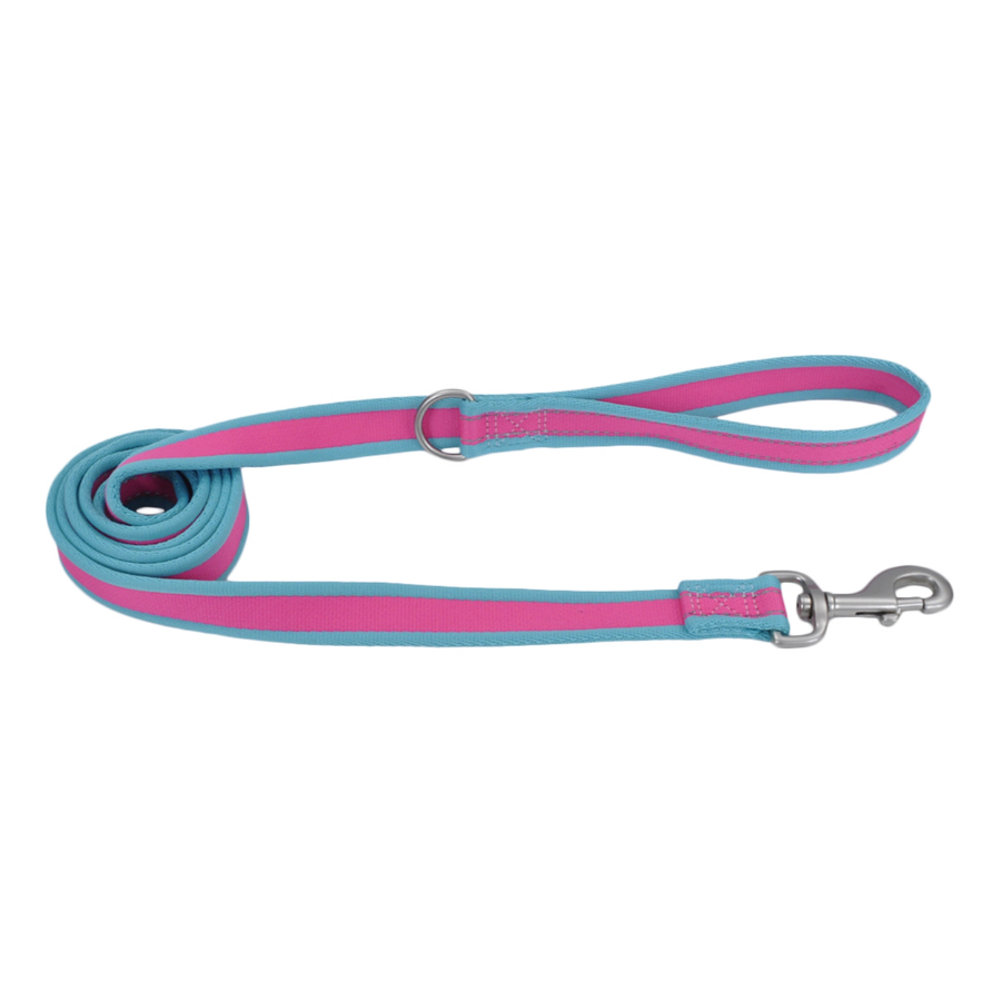 Correa reflectante para perros Pro color fuscia con verde azulado, , large image number null