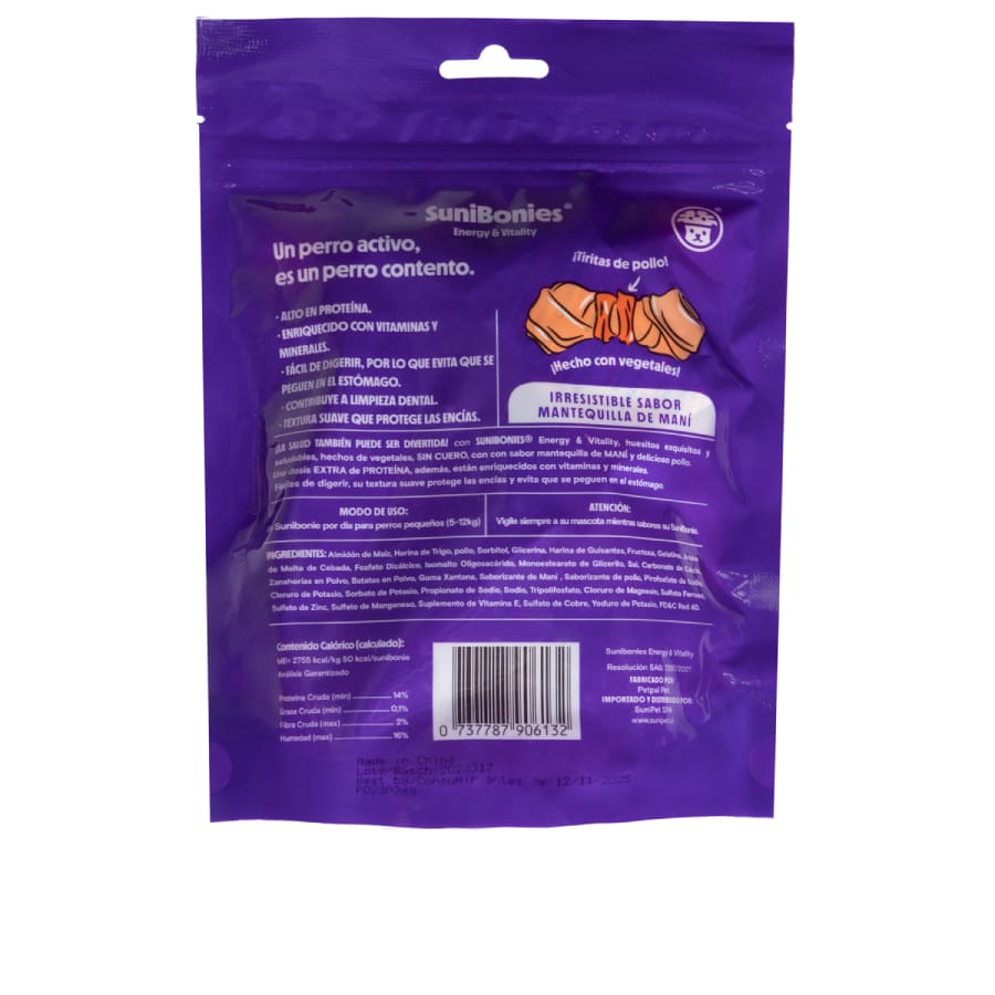 SuniBonies Energy & Vitality - huesos funcionales para perros sabor mantequilla de maní 216 GR, , large image number null