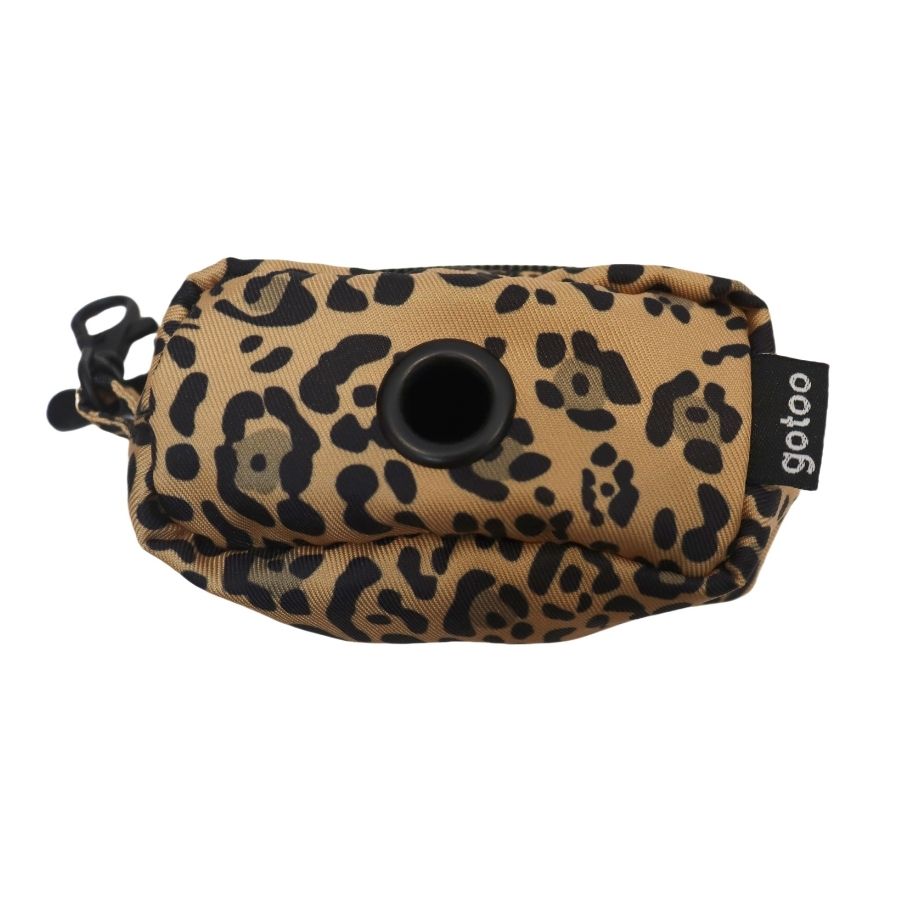 Porta bolsa de tela con estampado de leopardo, , large image number null