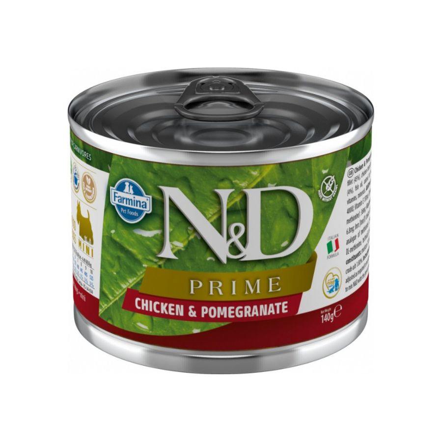N&D alimento húmedo dog prime chicken pomelo granate 140 GR, , large image number null