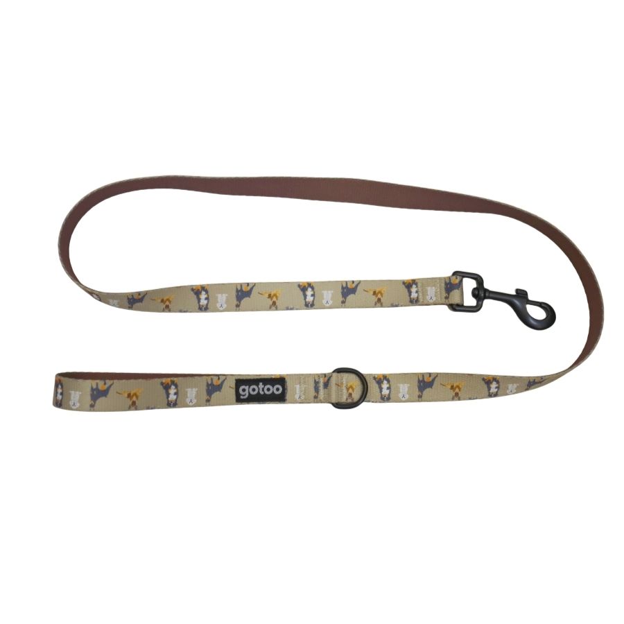 Correa con estampado de perritos caf&eacute; para perros, , large image number null