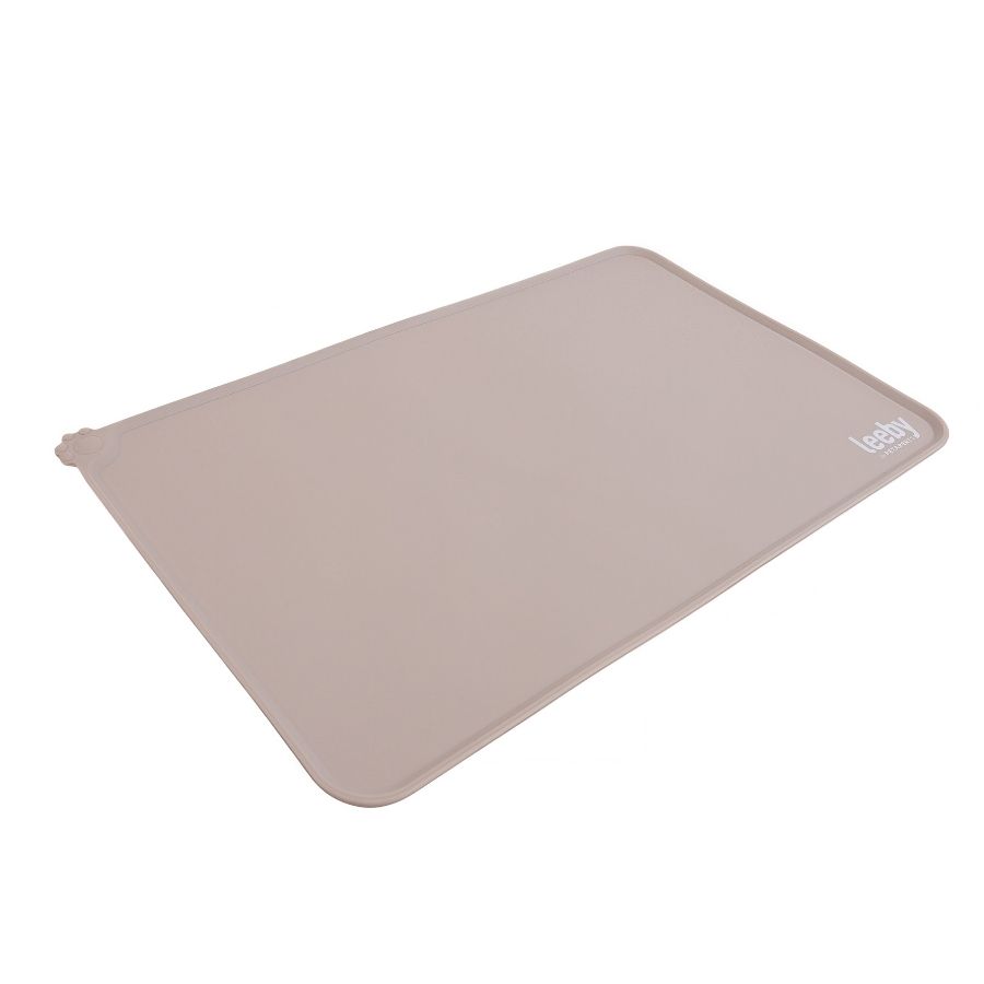 Leeby alfombrilla para mascotas para platos color taupe, , large image number null