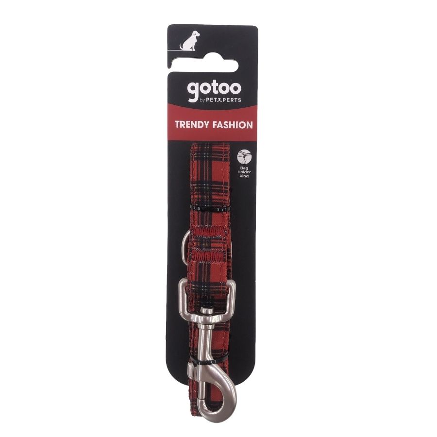 Correa con estampado de tartán rojo Talla M para perros, , large image number null