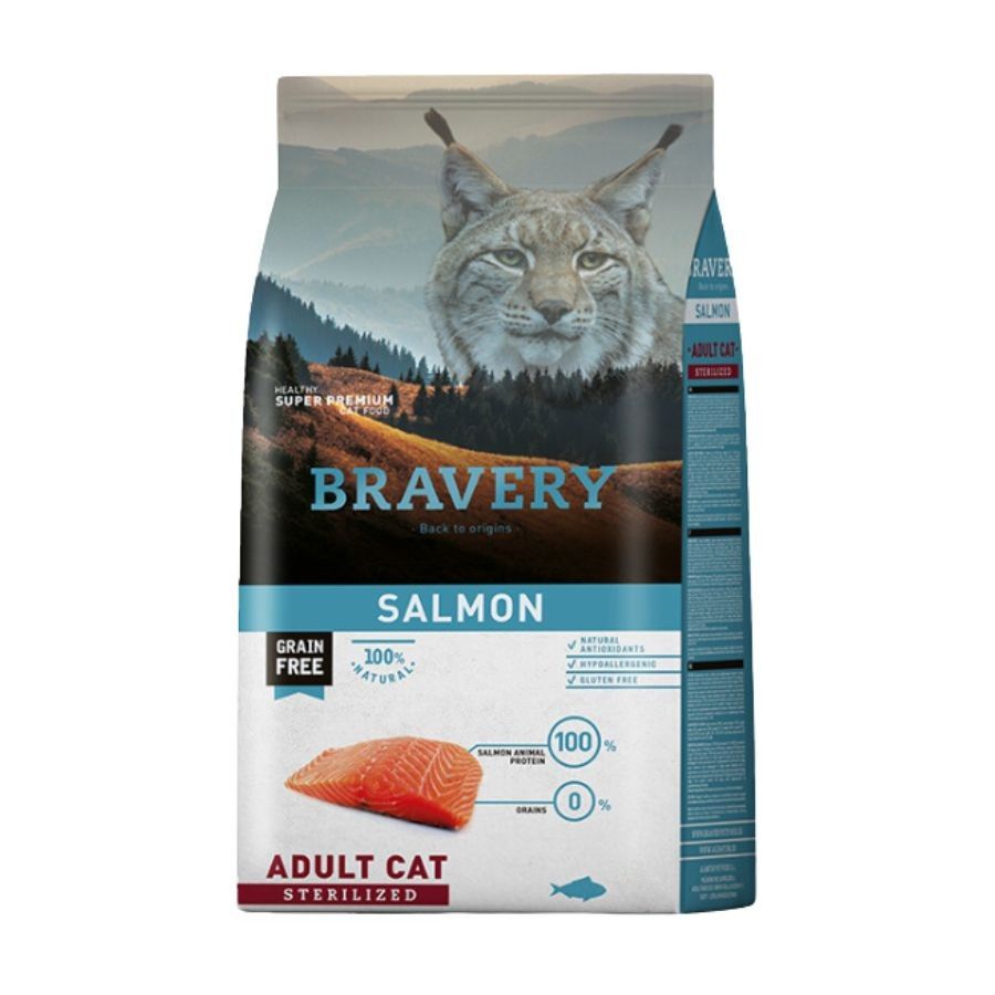Bravery Salmón Adult Cat Sterilized alimento para gato