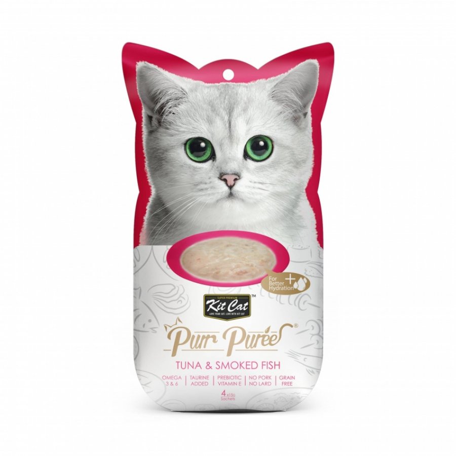 Kit-cat purr puree tuna & smoked fish 60 GR, , large image number null