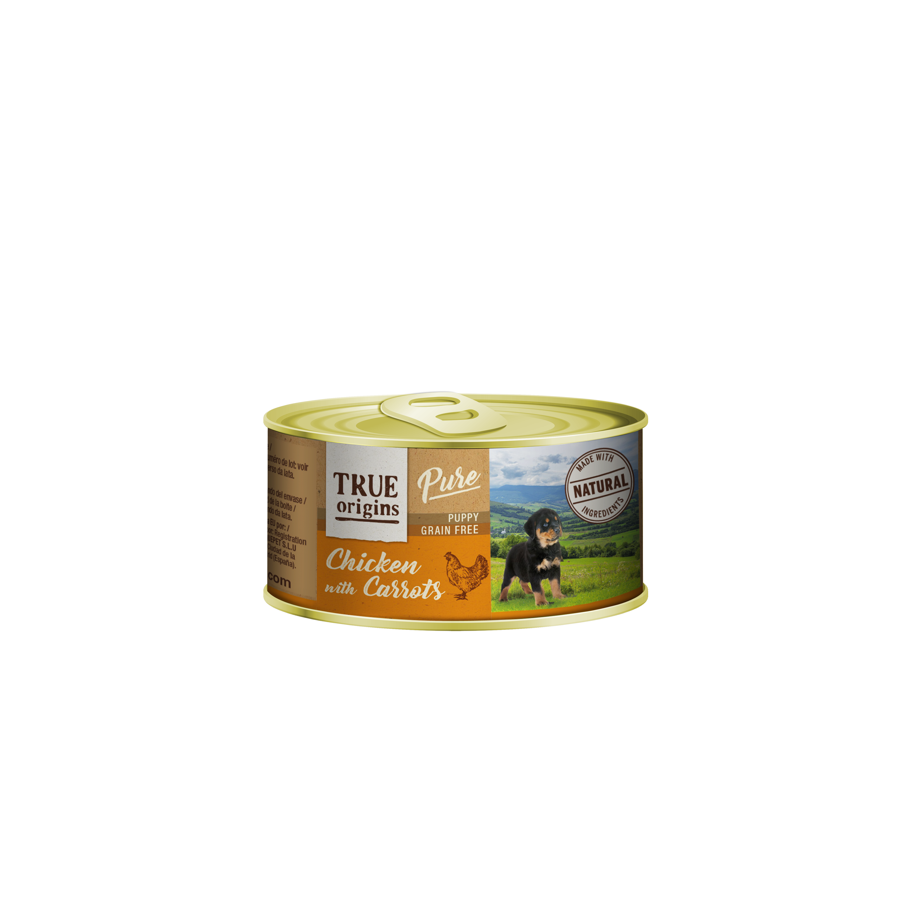 True Origins Pure puppy pollo/zanahoria alimento húmedo para perros 185 GR