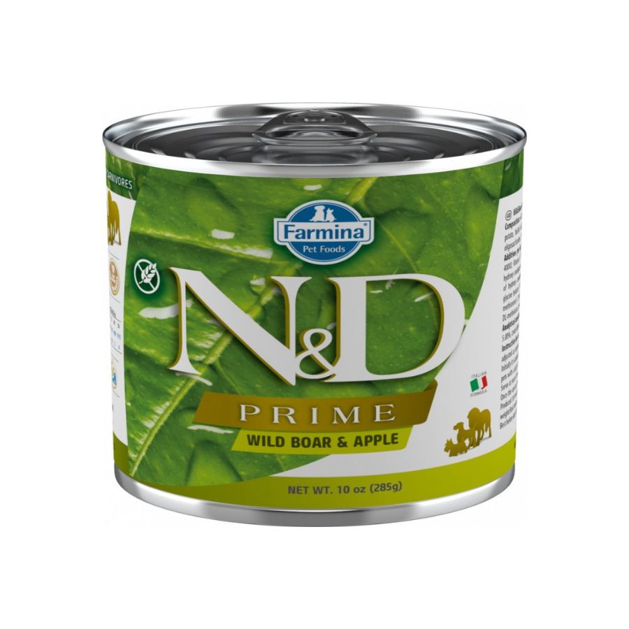 N&D alimento húmedo dog prime wild boar & apple 285 GR