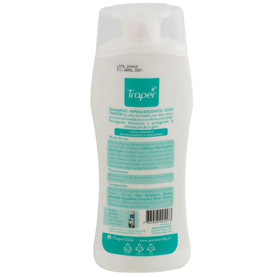 Shampoo para gatos con aroma a lavanda 260 cc, , large image number null
