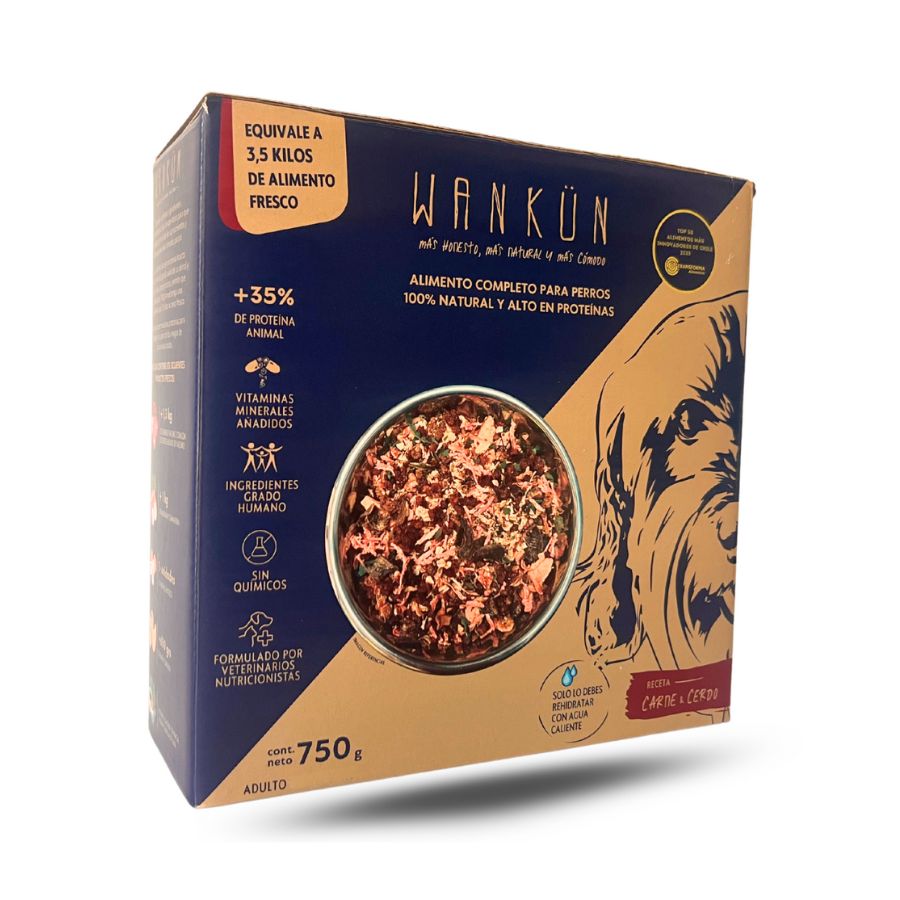 Wankun sabor carne-cerdo alimento para perros 750GR