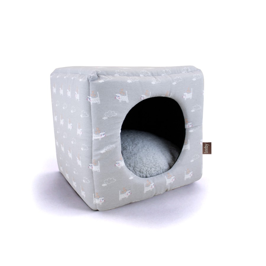 Leeby cama cueva gris para gatos, , large image number null
