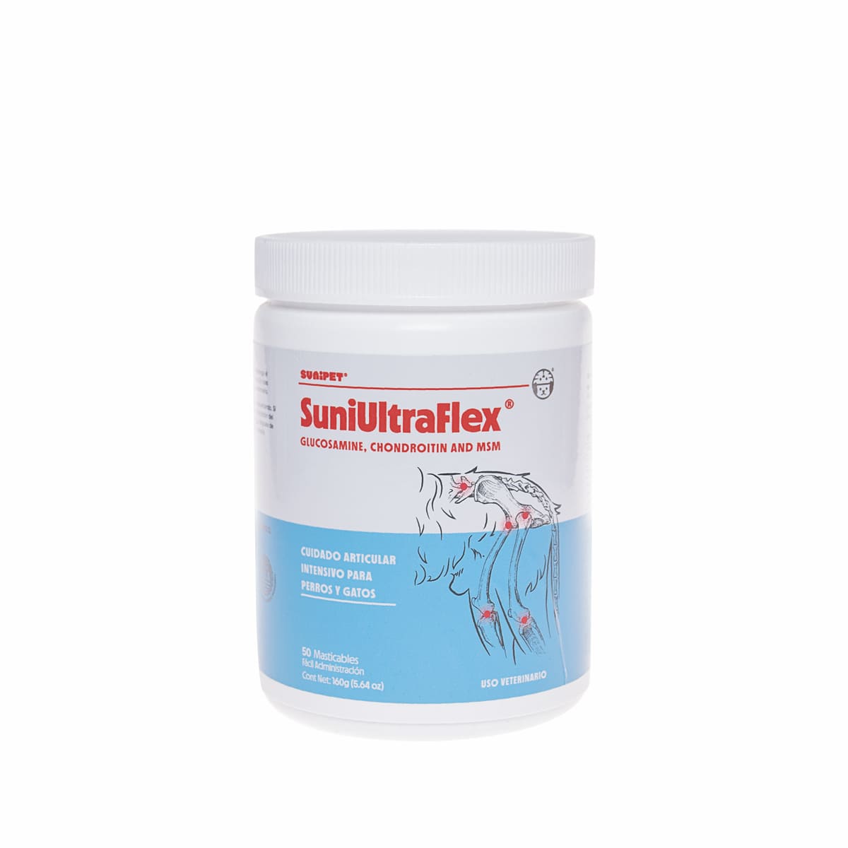 SuniUltraFlex - Suplemento alimenticio para las articulaciones de perros y gatos 160 GR