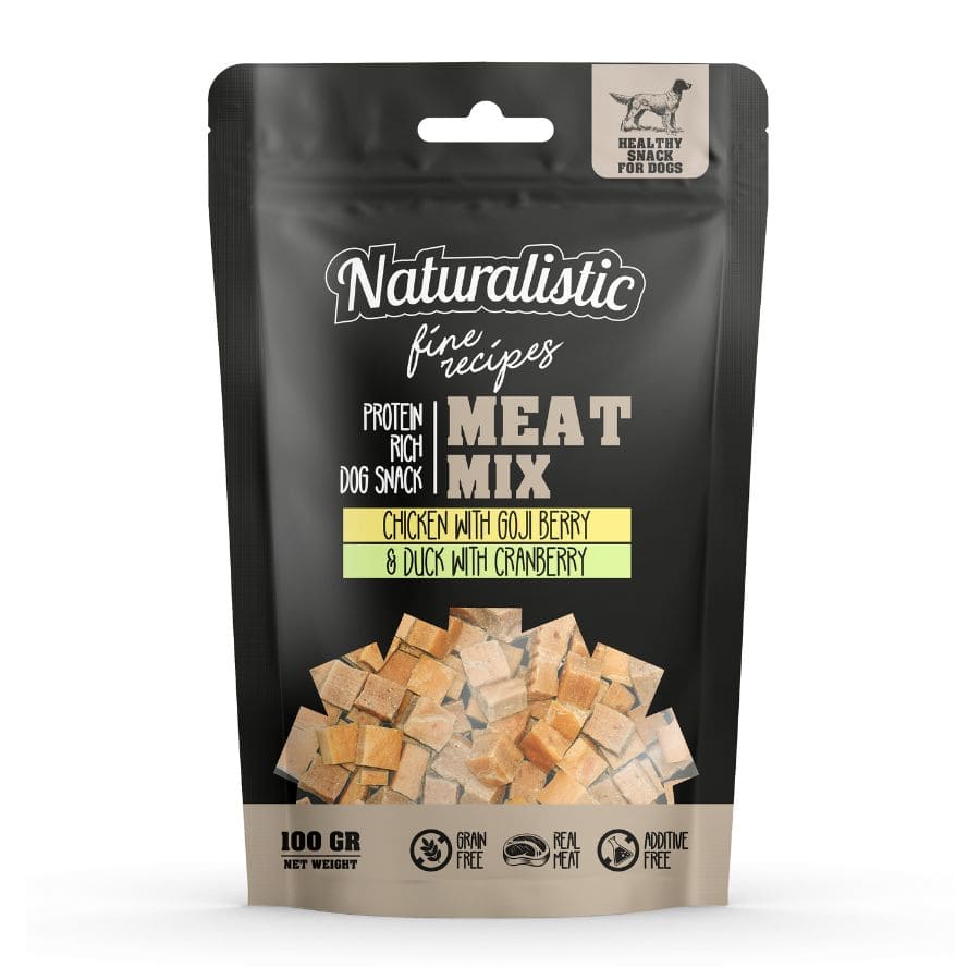 Naturalistic carnemix sabor pollo con goji berry & pato con cranberry snack para perros 100 GR, , large image number null