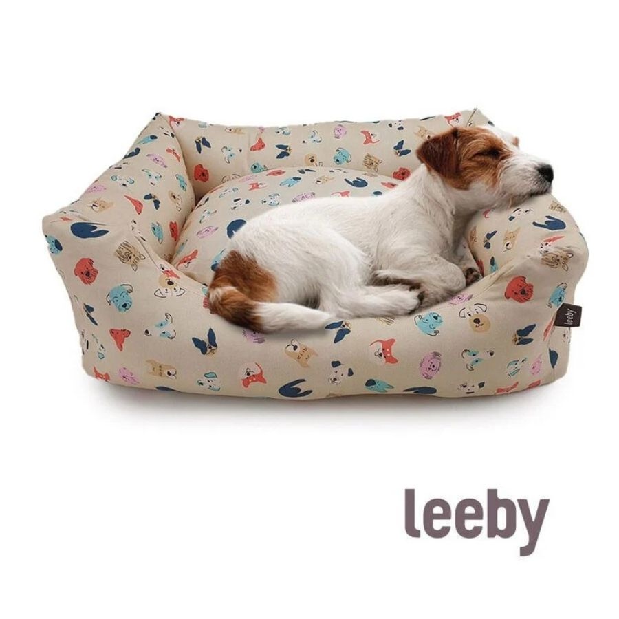 Leeby Cuna Desenfundable Beige Estampado Cómic para perros, , large image number null