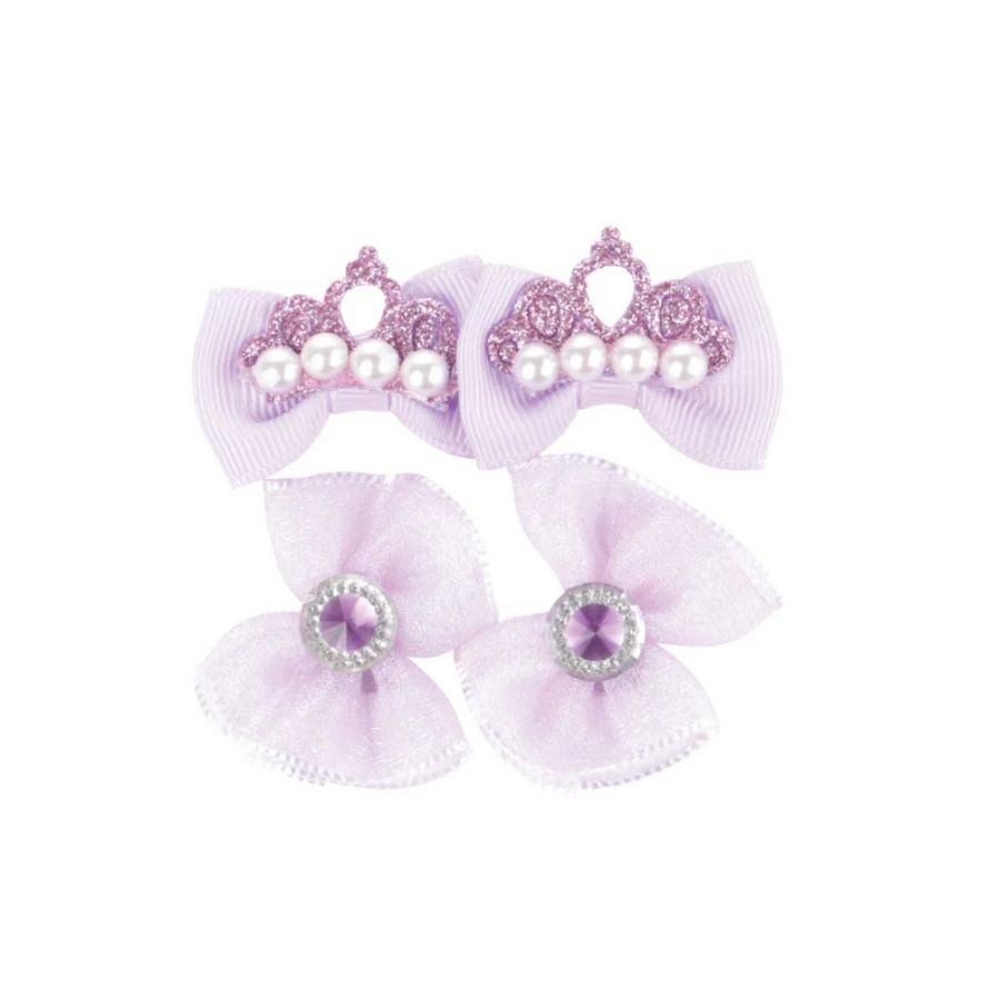 Mpets Set 4 lazos purpura para cabello para mascotas